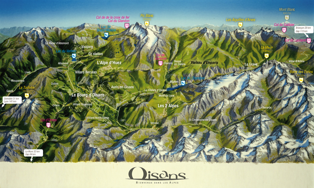 Oisans cycle map