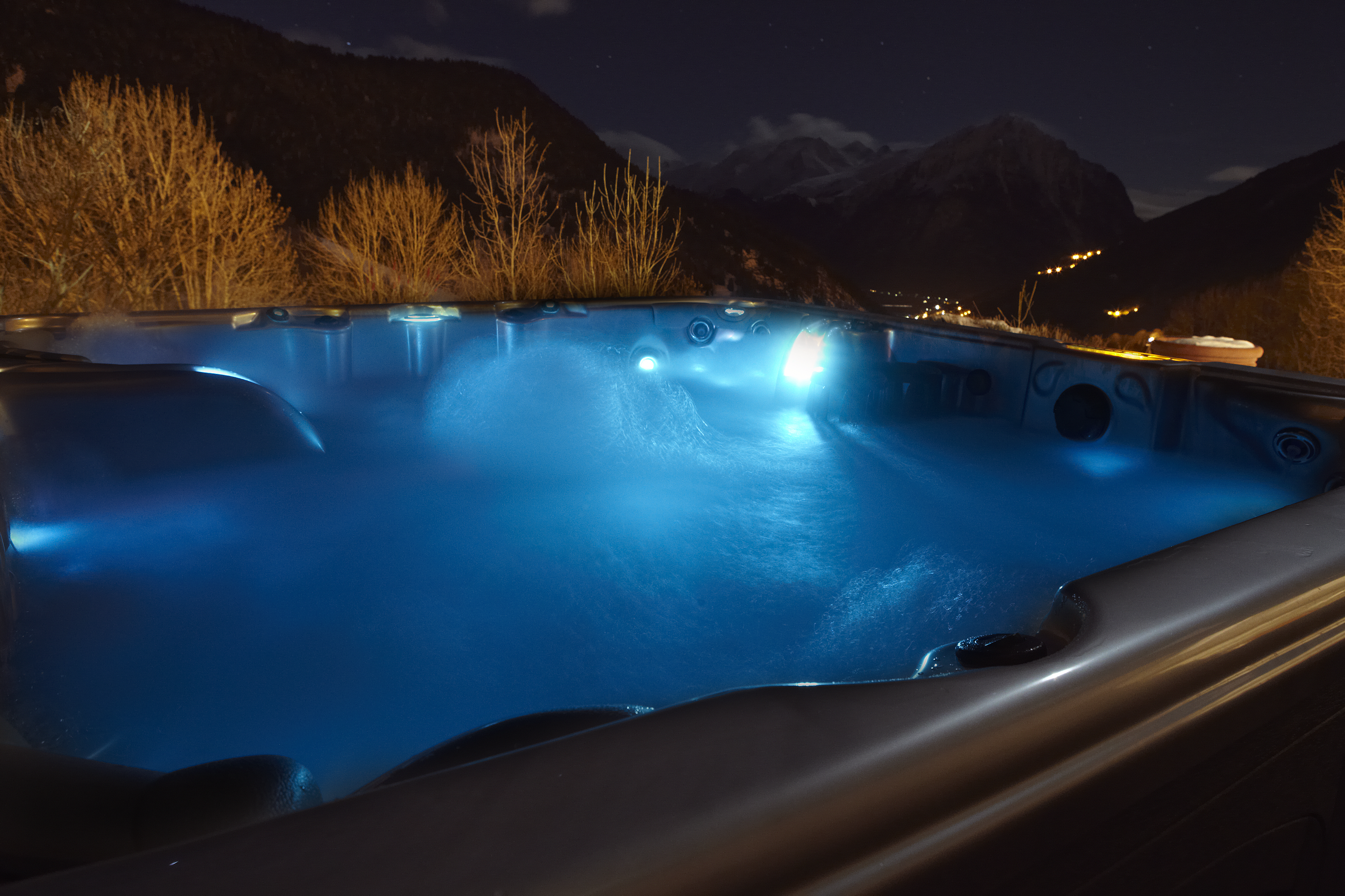Hot tub at night