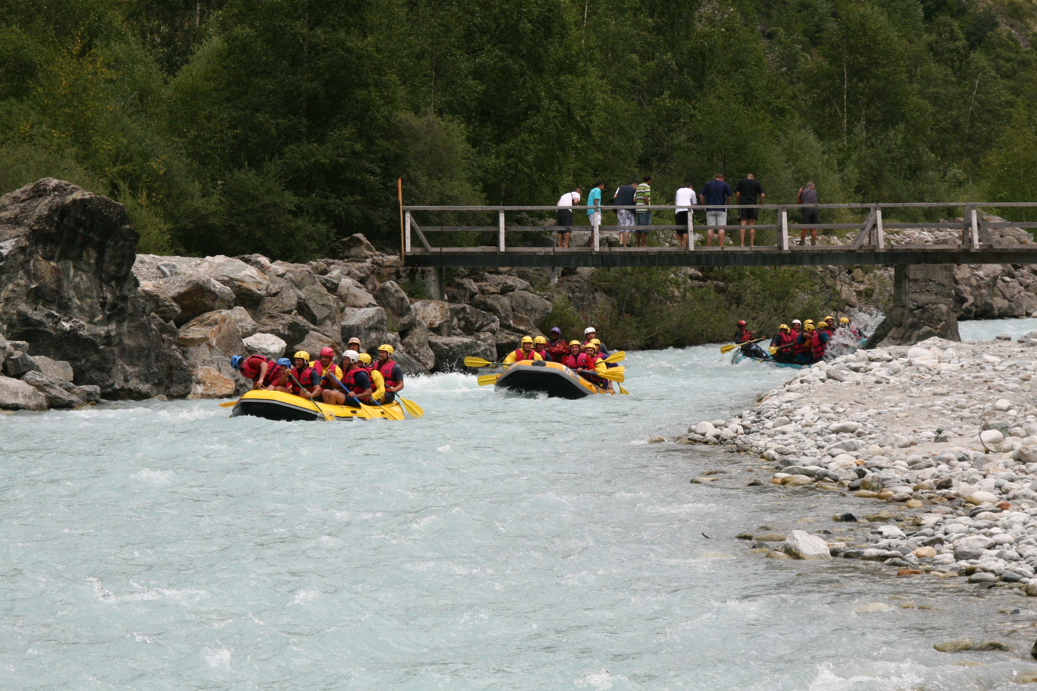 White water rafting calm day